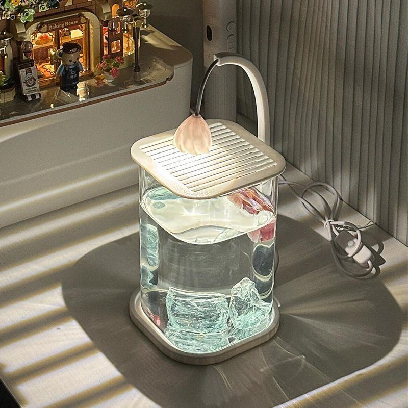 Betta Fish Tank - Set Completo Acquario Trasparente con Pietre